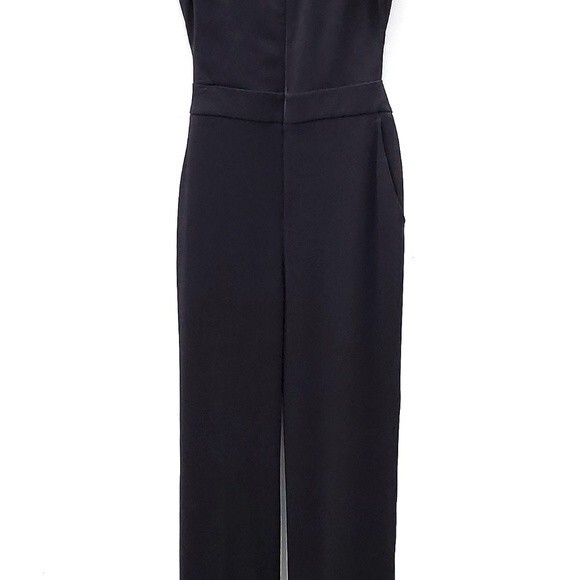 A.L.C. Black Open Back Scoop Neck Front Zip Jumpsuit size 2 - Picture 7 of 10